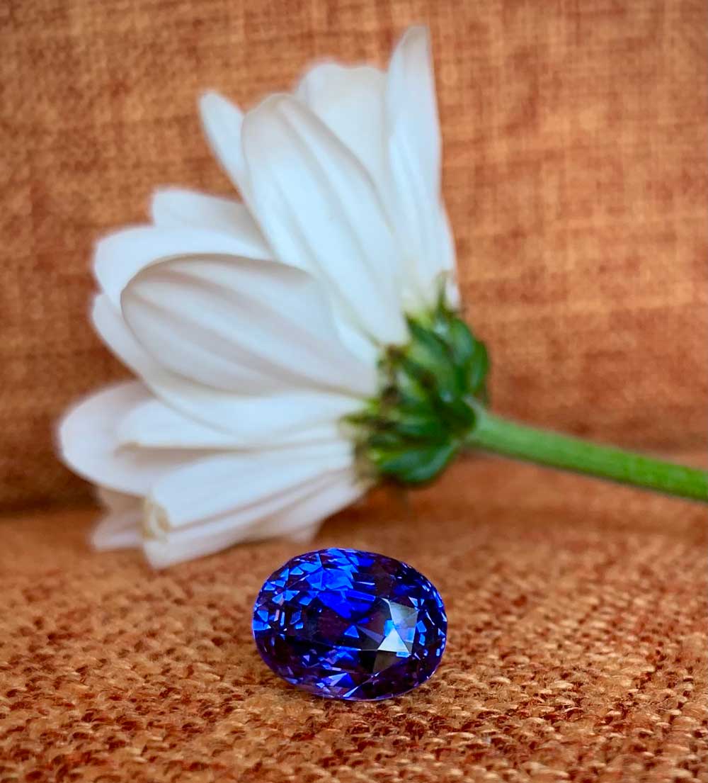 A natural sapphire