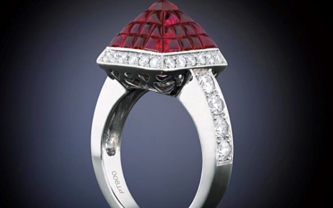 Ruby & diamond ring in platinum